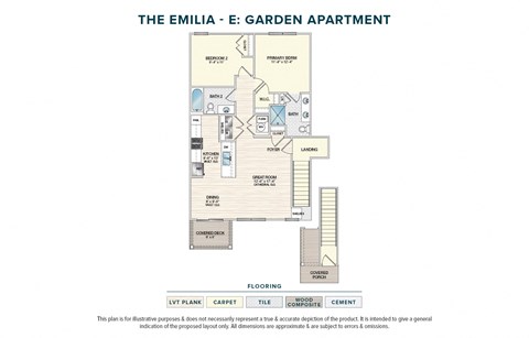 Floor plan for 2 beds, 2 baths, 1022 sqft